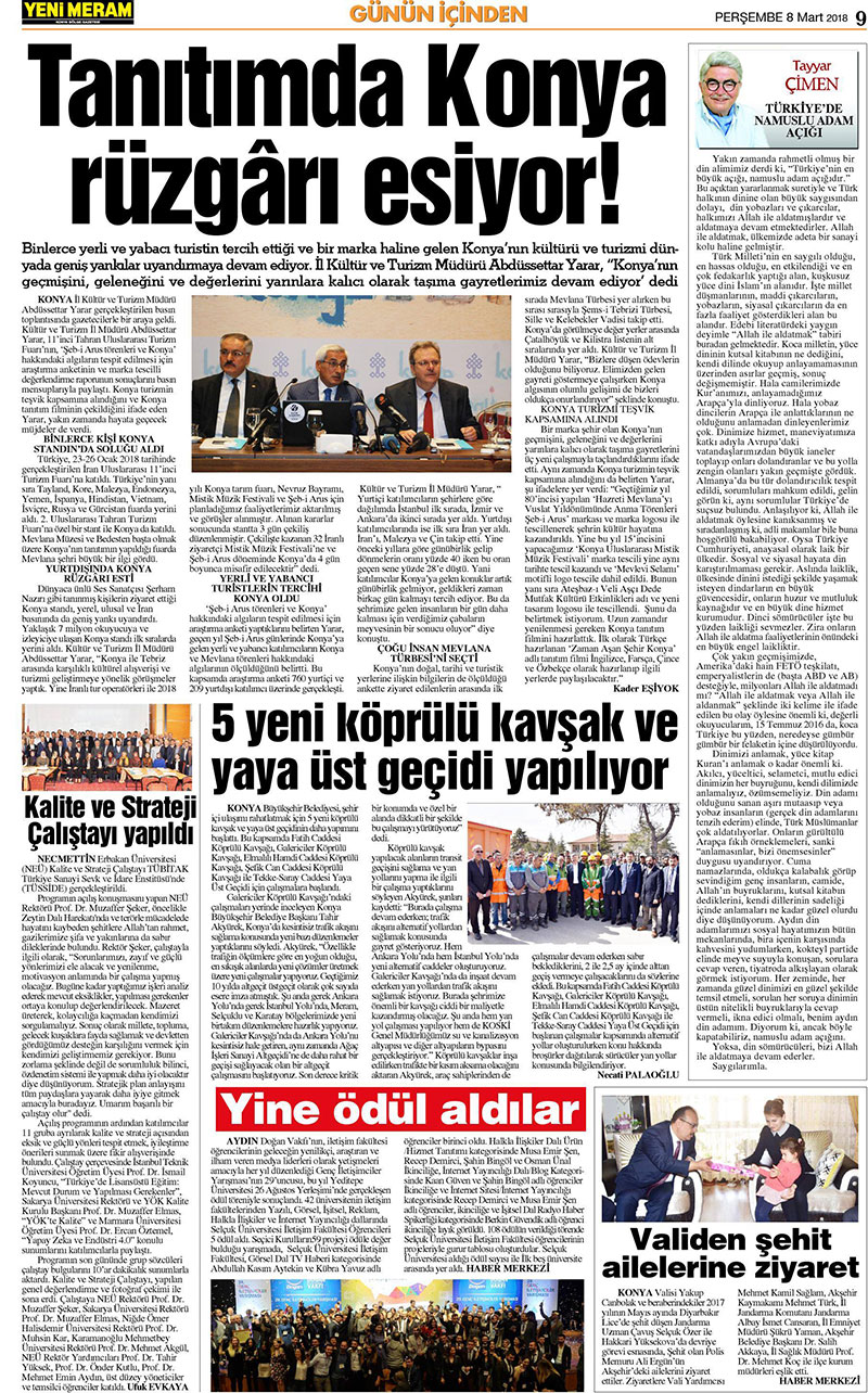 8 Mart 2018 Yeni Meram Gazetesi