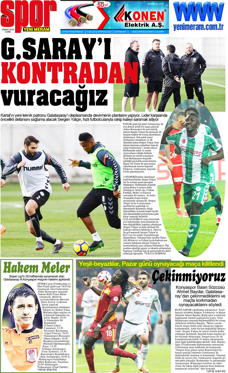 9 Mart 2018 Yeni Meram Gazetesi