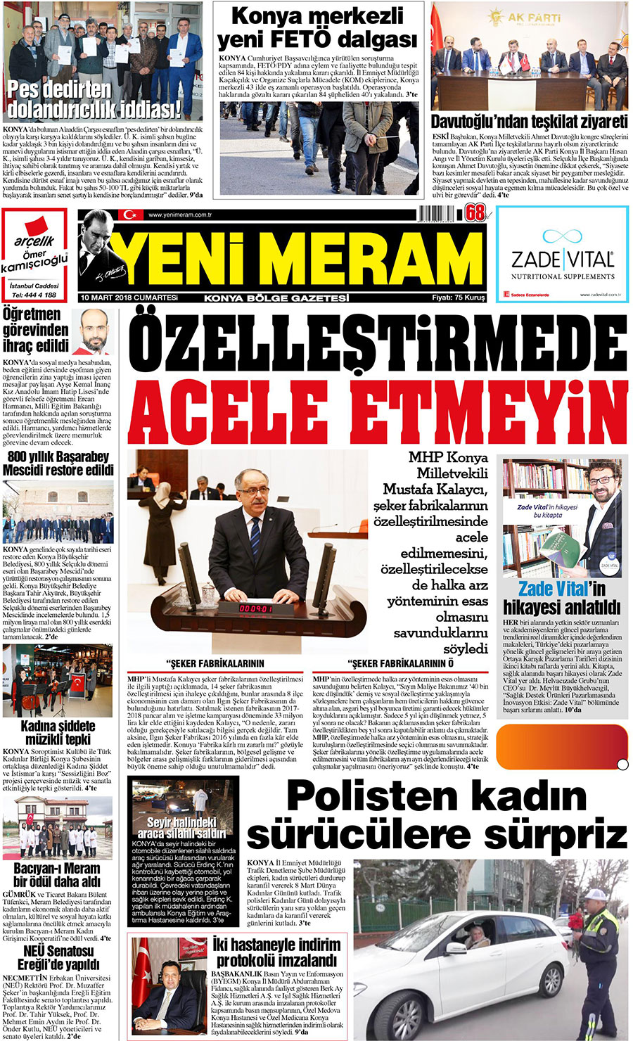 10 Mart 2018 Yeni Meram Gazetesi