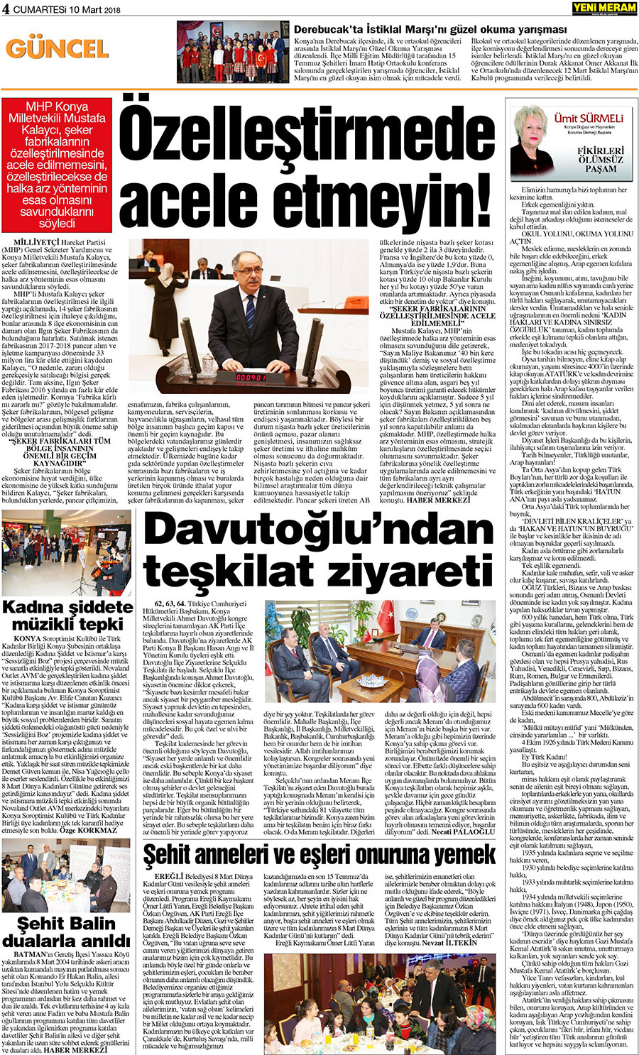 10 Mart 2018 Yeni Meram Gazetesi