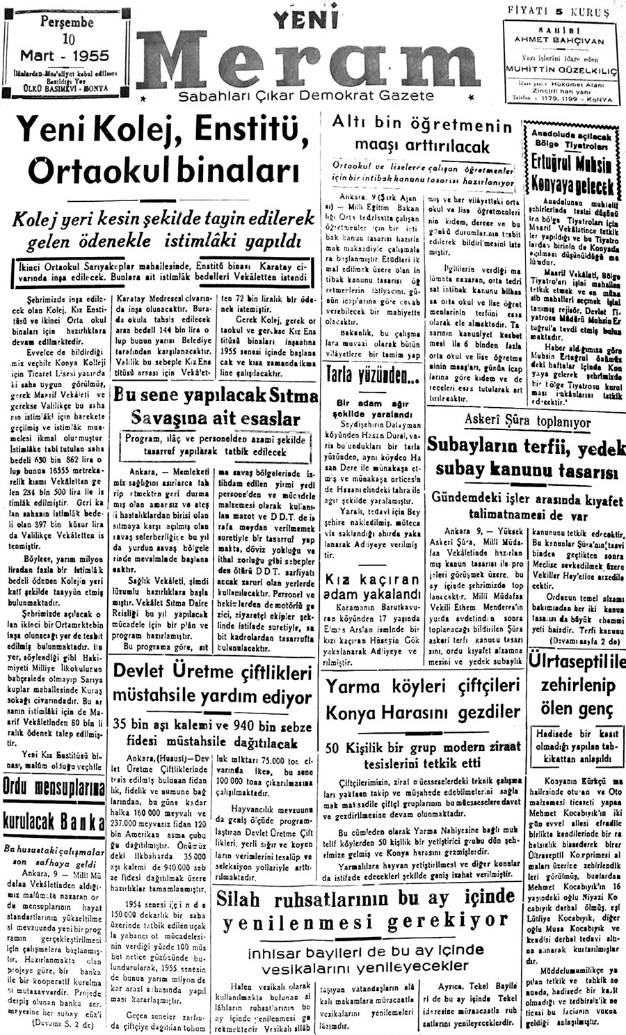 10 Mart 2018 Yeni Meram Gazetesi