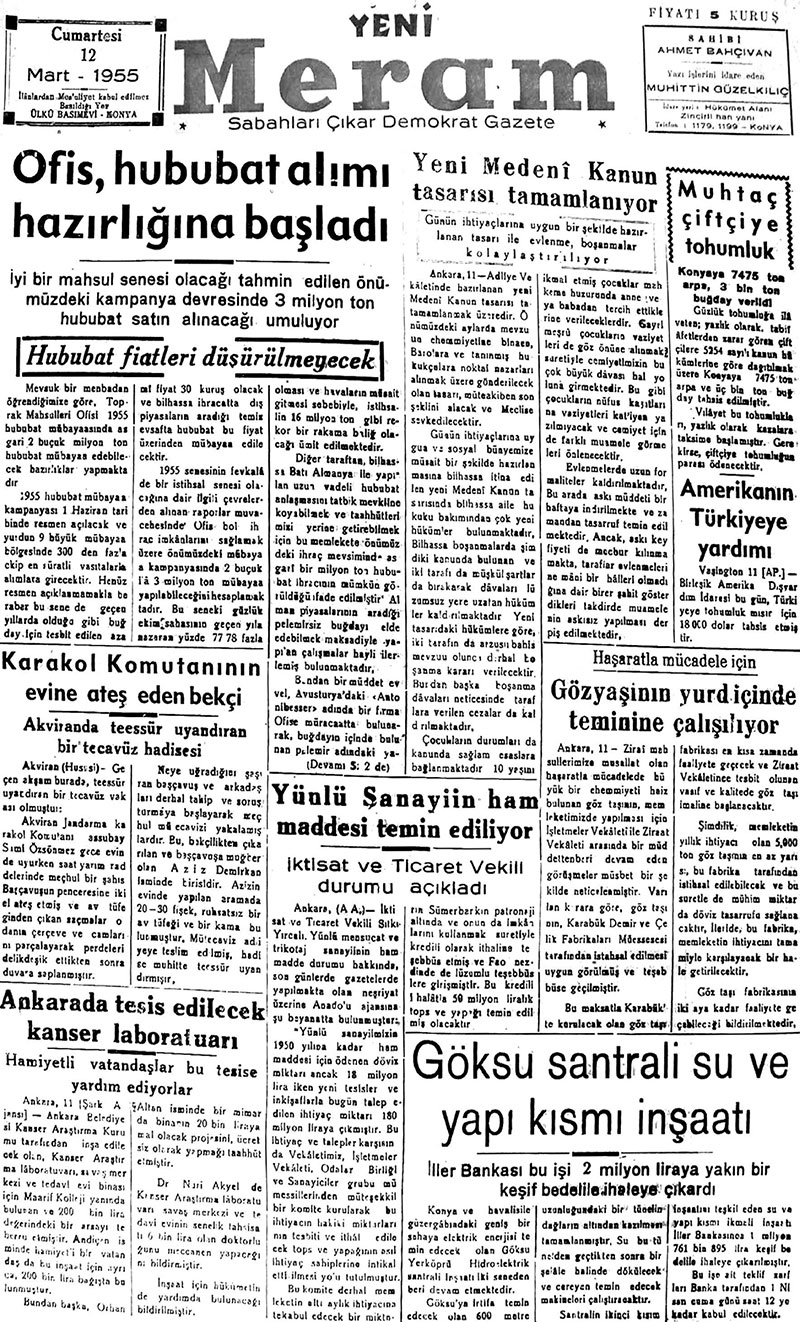 12 Mart 2018 Yeni Meram Gazetesi