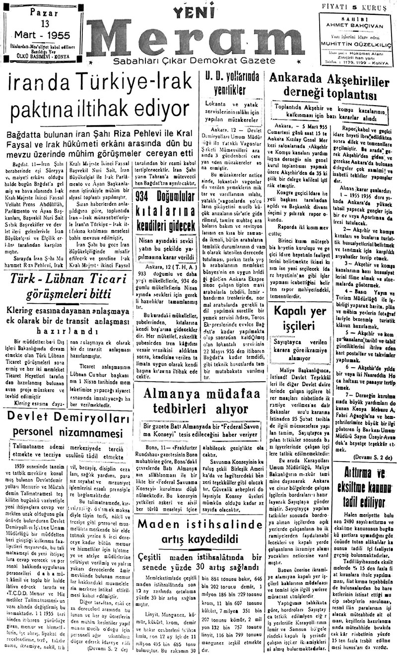 13 Mart 2018 Yeni Meram Gazetesi