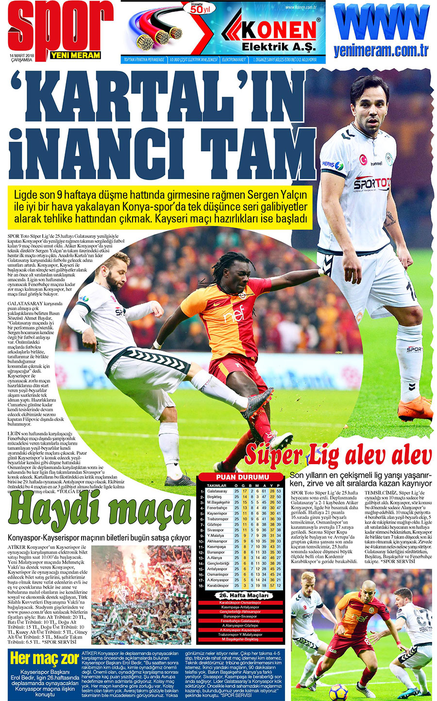 14 Mart 2018 Yeni Meram Gazetesi