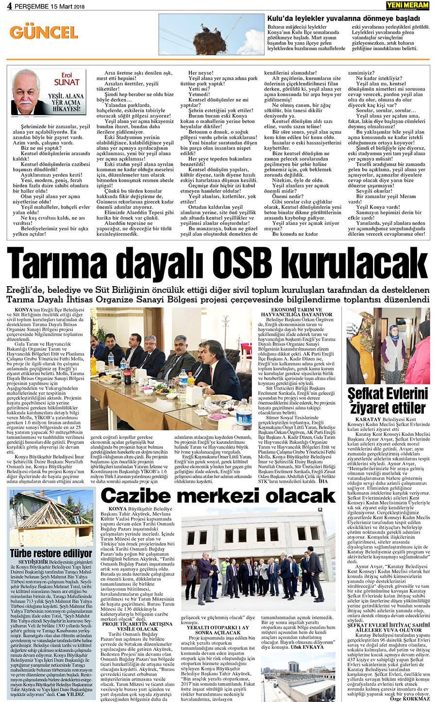 15 Mart 2018 Yeni Meram Gazetesi