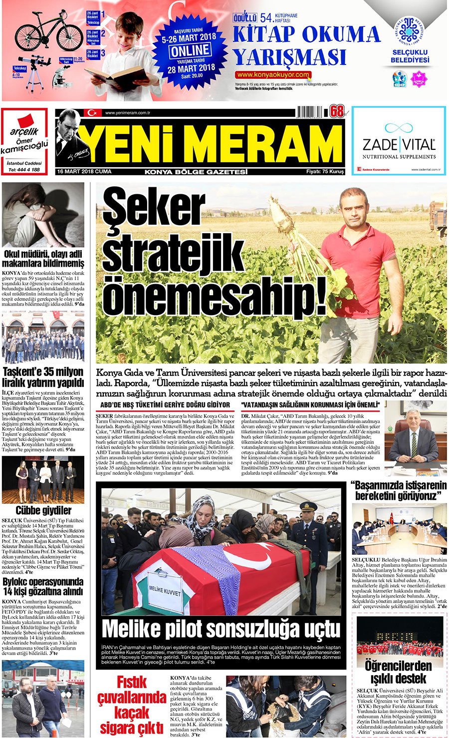 16 Mart 2018 Yeni Meram Gazetesi