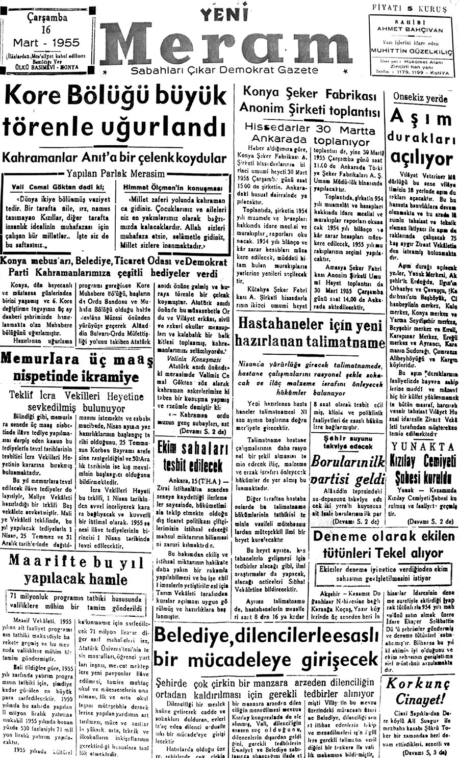 16 Mart 2018 Yeni Meram Gazetesi