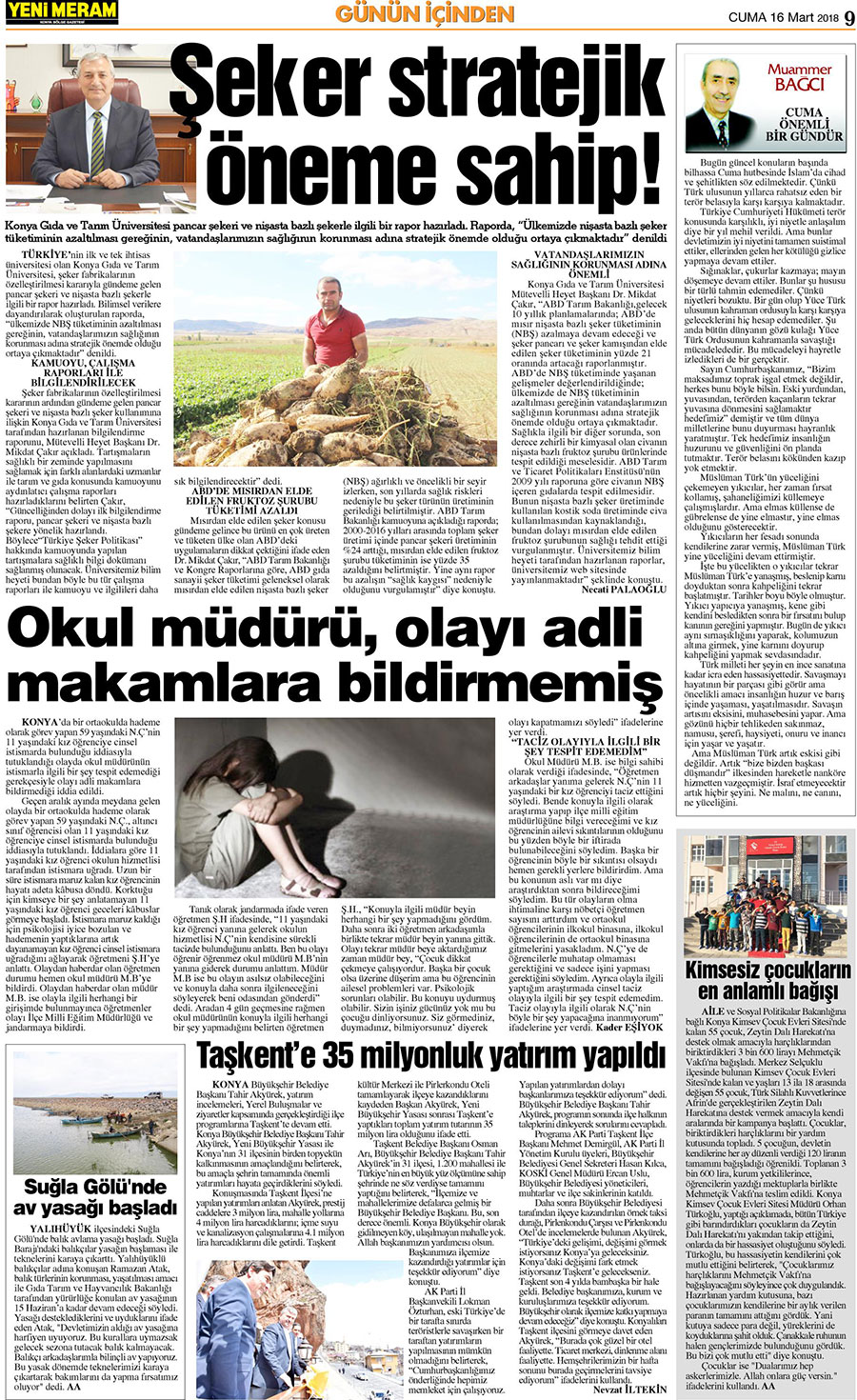 16 Mart 2018 Yeni Meram Gazetesi