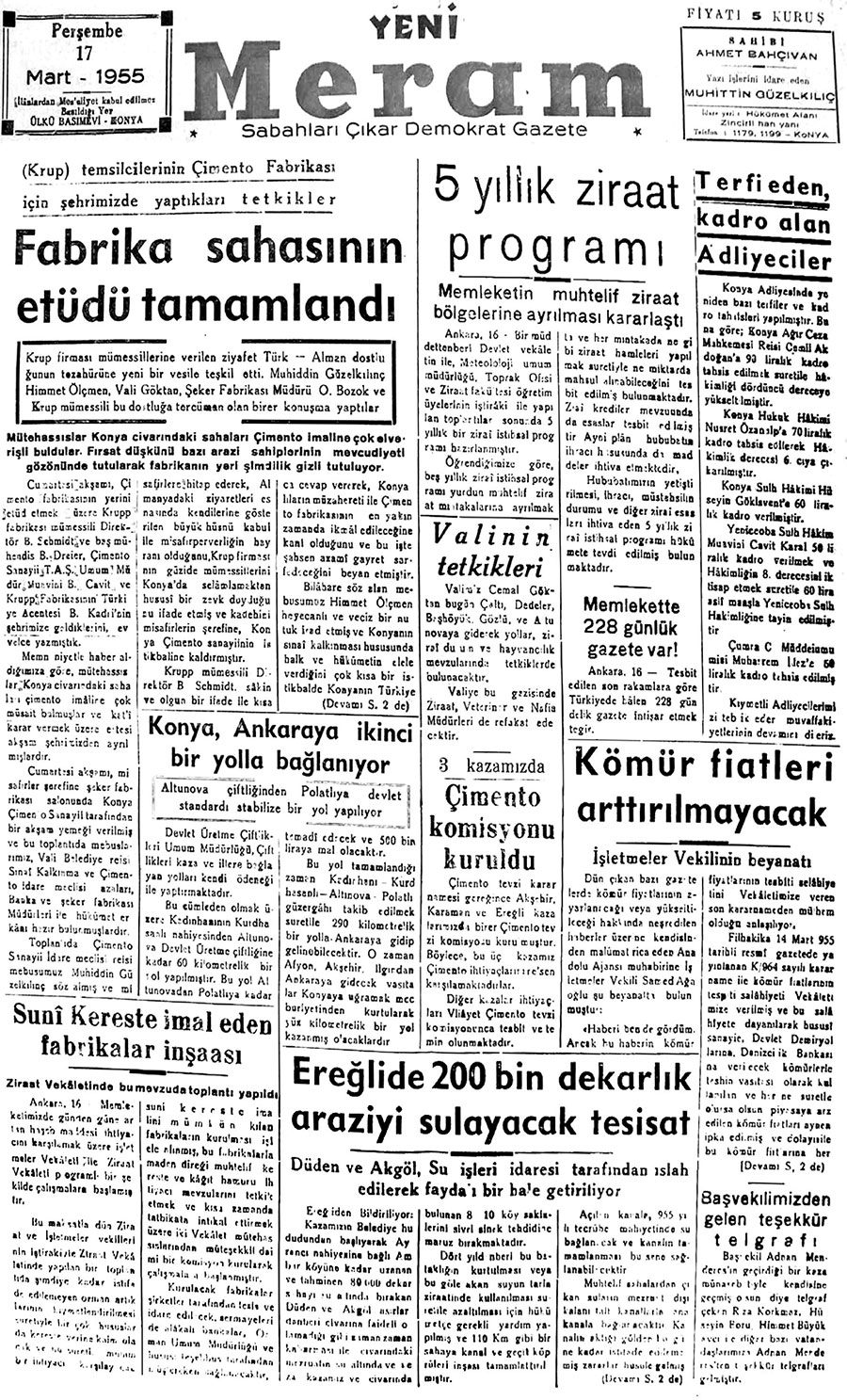 17 Mart 2018 Yeni Meram Gazetesi