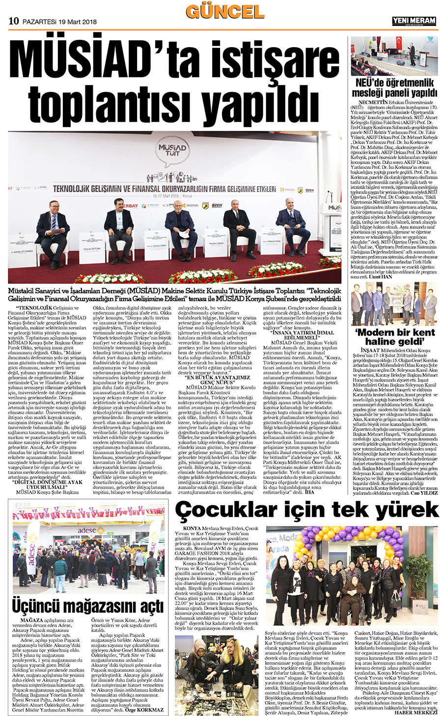 19 Mart 2018 Yeni Meram Gazetesi