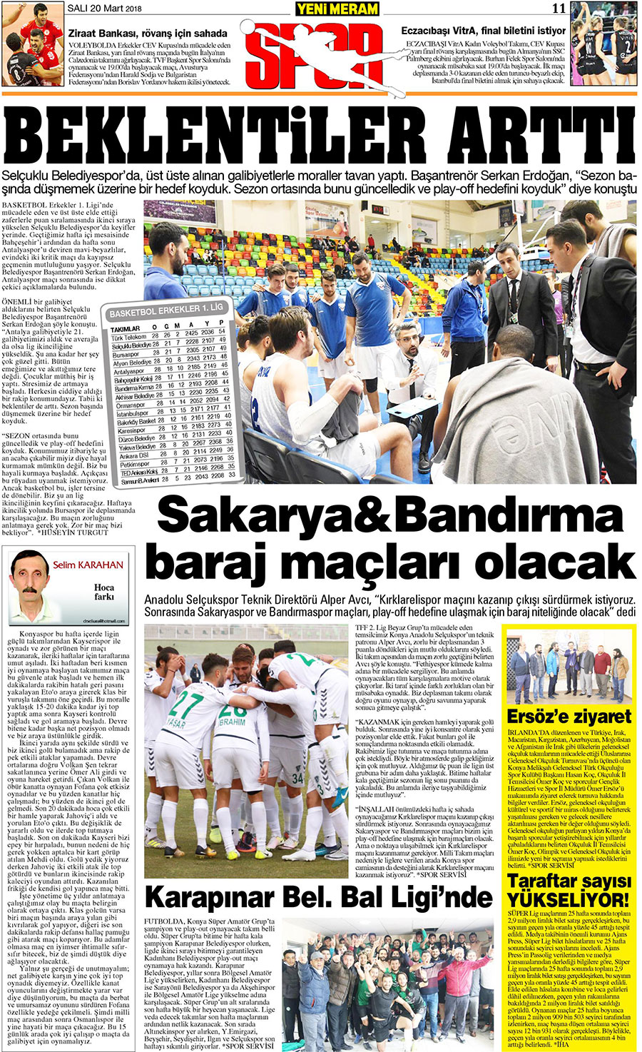 20 Mart 2018 Yeni Meram Gazetesi