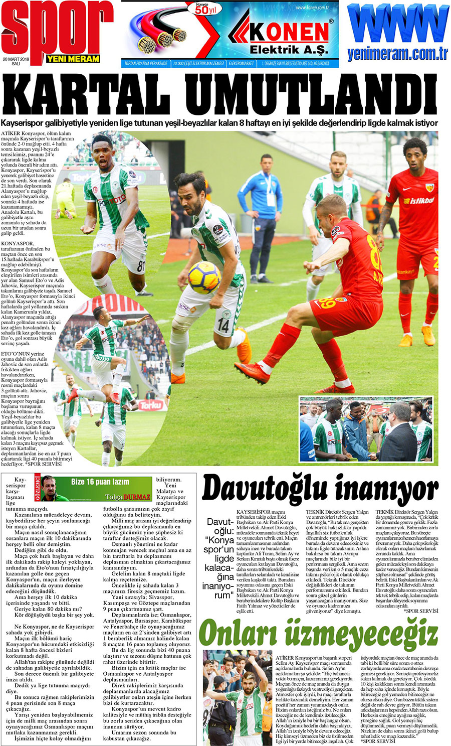 20 Mart 2018 Yeni Meram Gazetesi