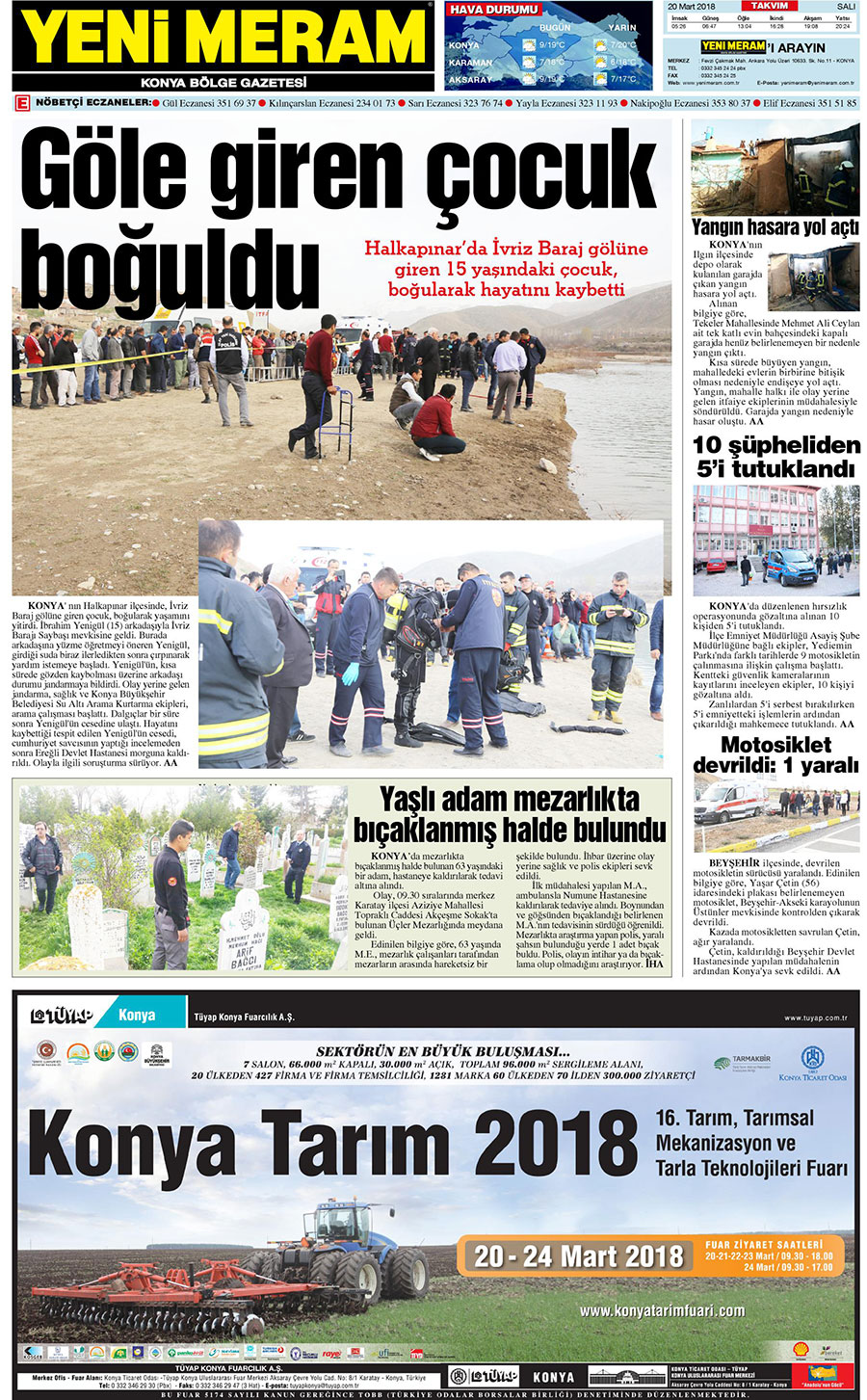 20 Mart 2018 Yeni Meram Gazetesi