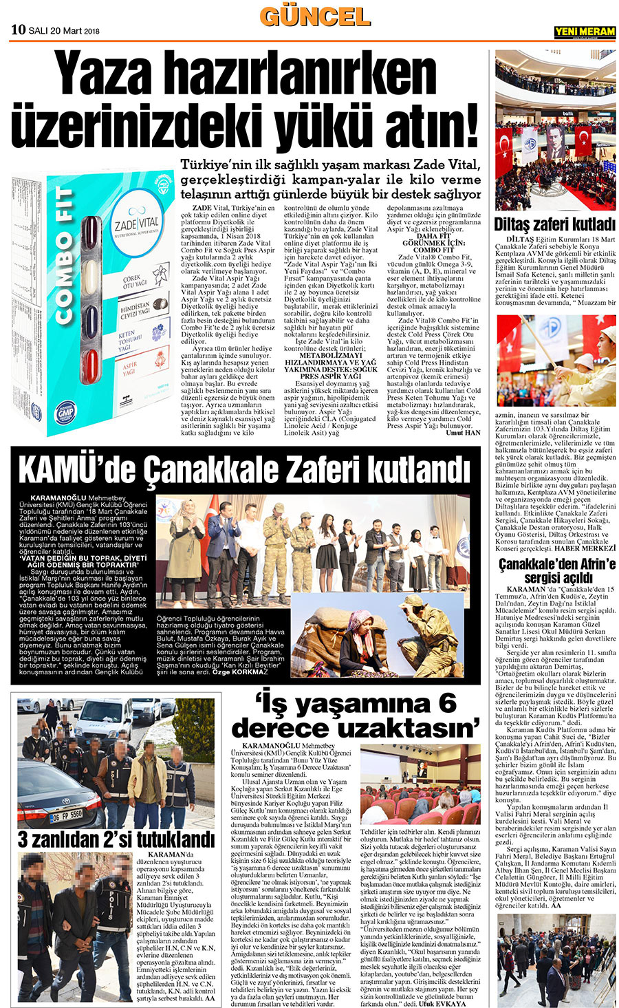 20 Mart 2018 Yeni Meram Gazetesi