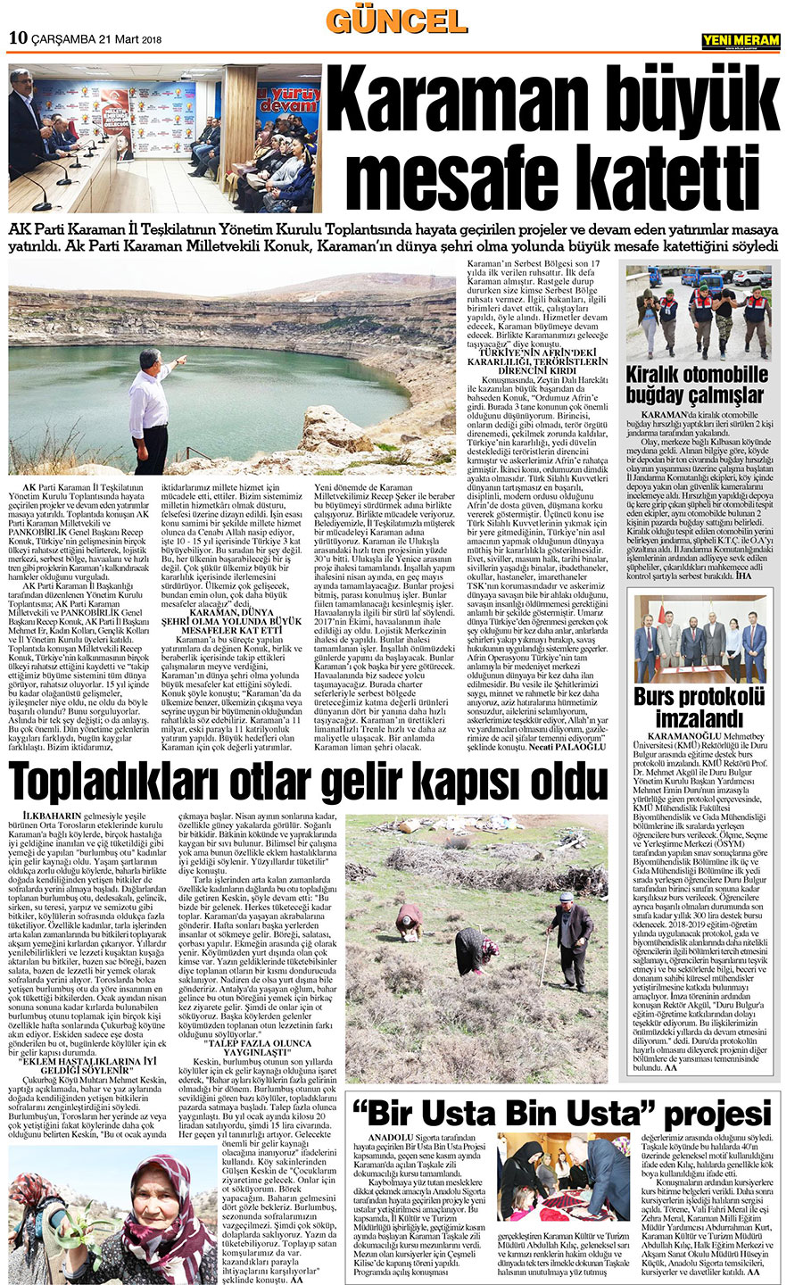 21 Mart 2018 Yeni Meram Gazetesi