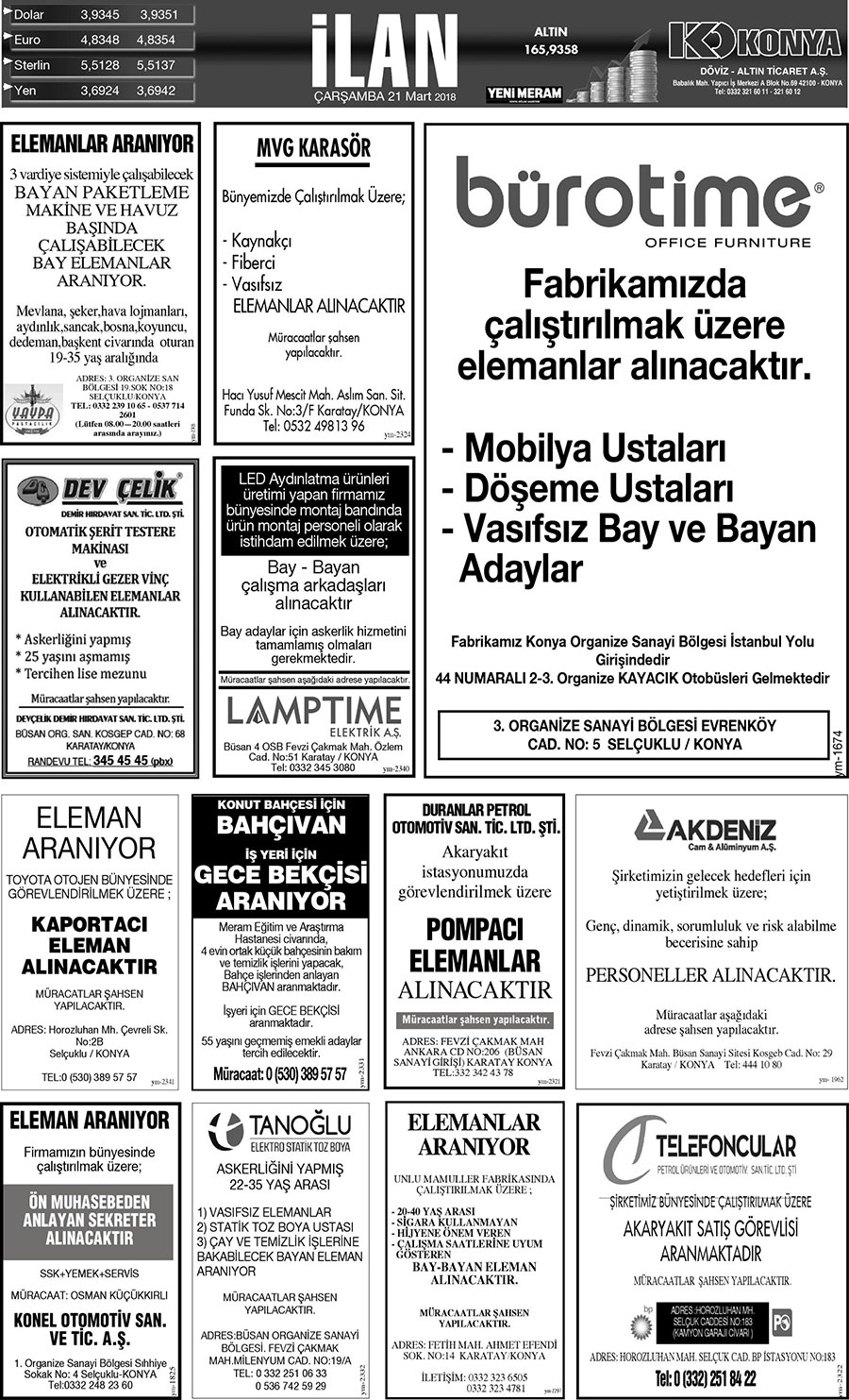 21 Mart 2018 Yeni Meram Gazetesi