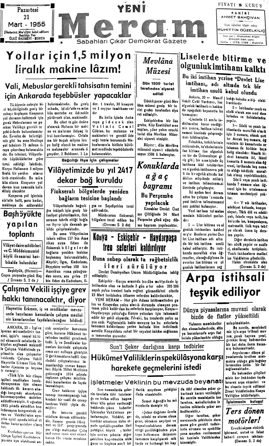 21 Mart 2018 Yeni Meram Gazetesi