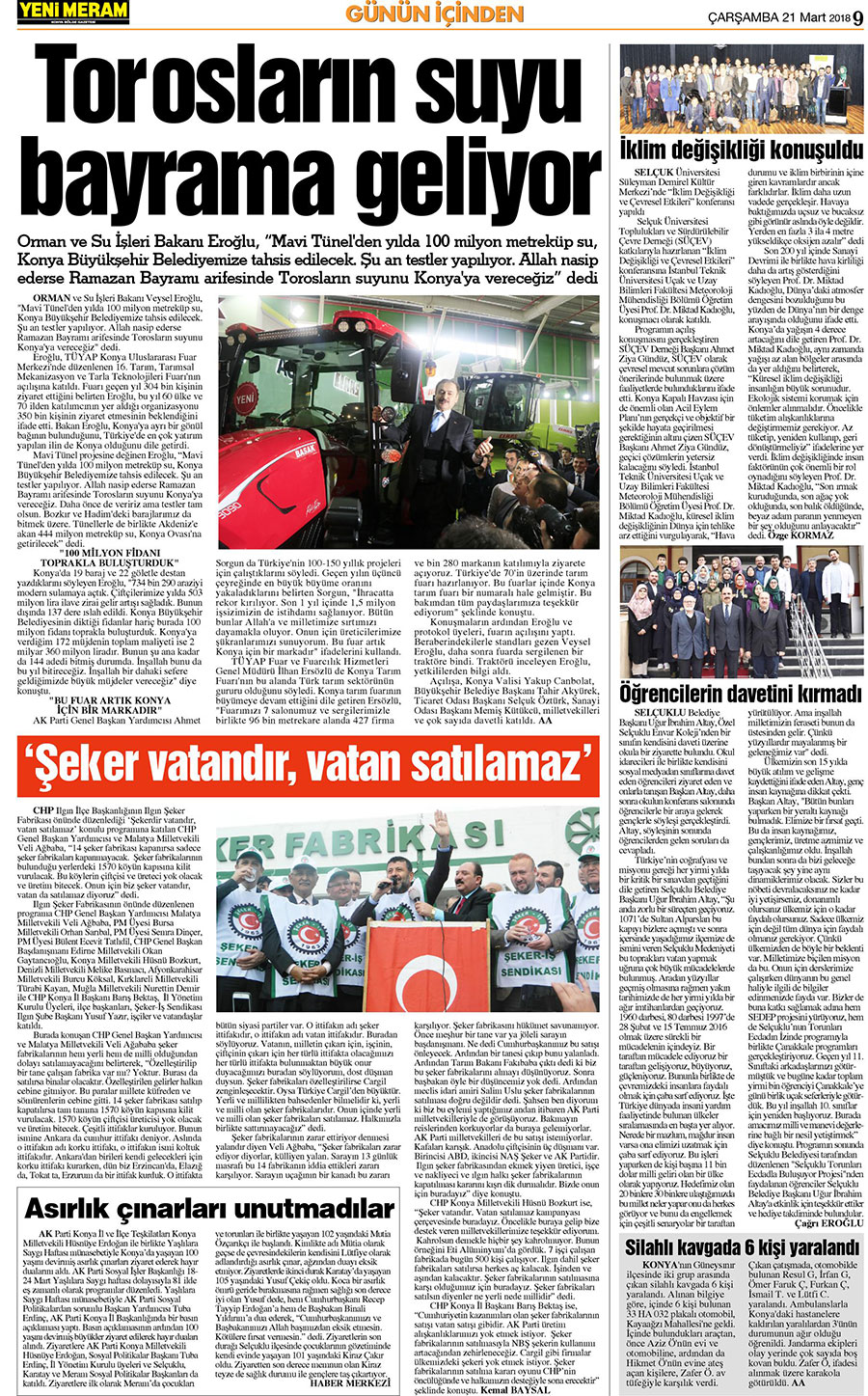 21 Mart 2018 Yeni Meram Gazetesi