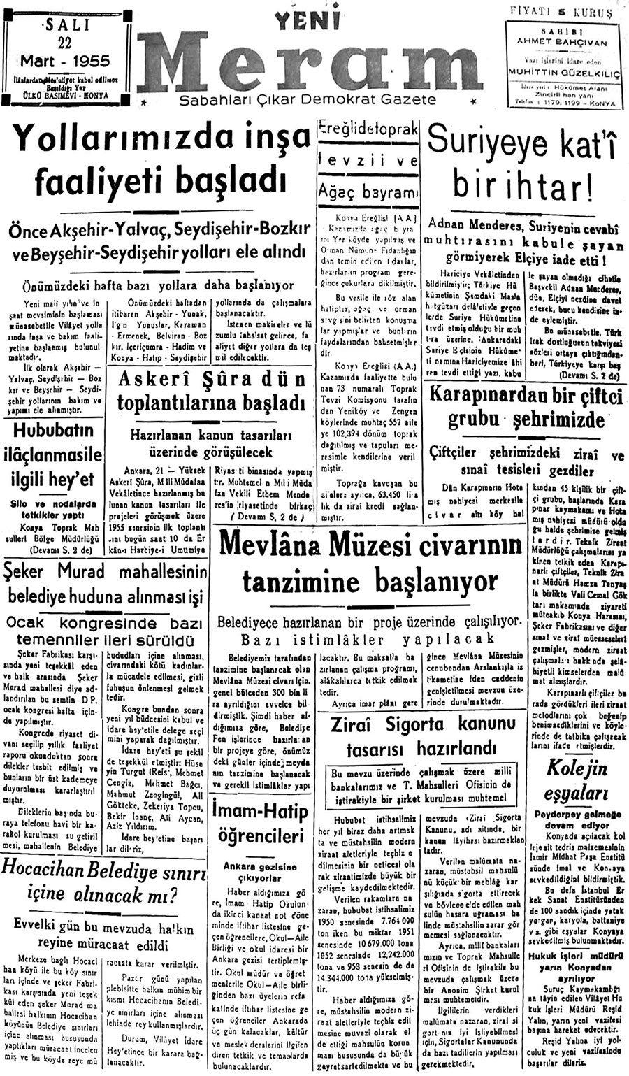 22 Mart 2018 Yeni Meram Gazetesi