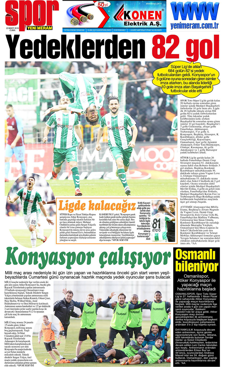 23 Mart 2018 Yeni Meram Gazetesi