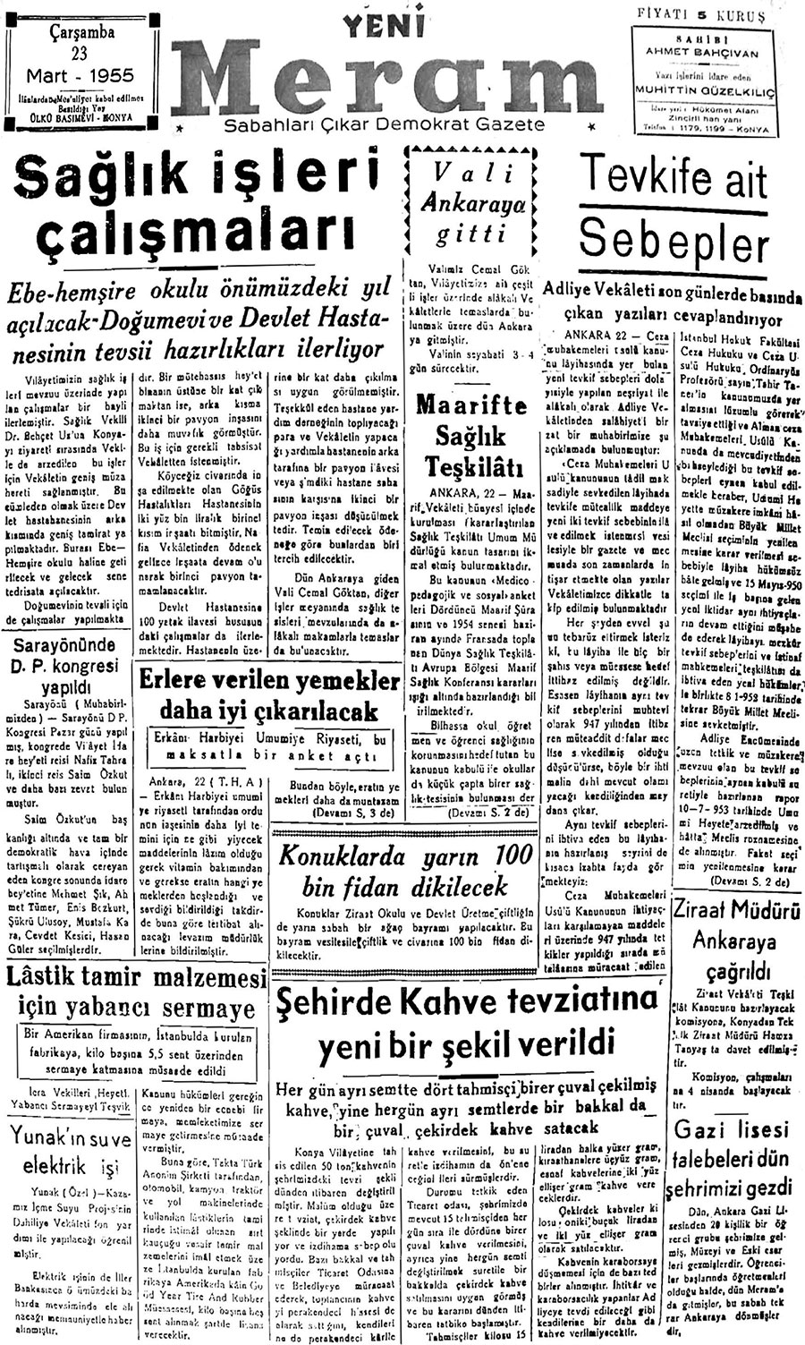 23 Mart 2018 Yeni Meram Gazetesi