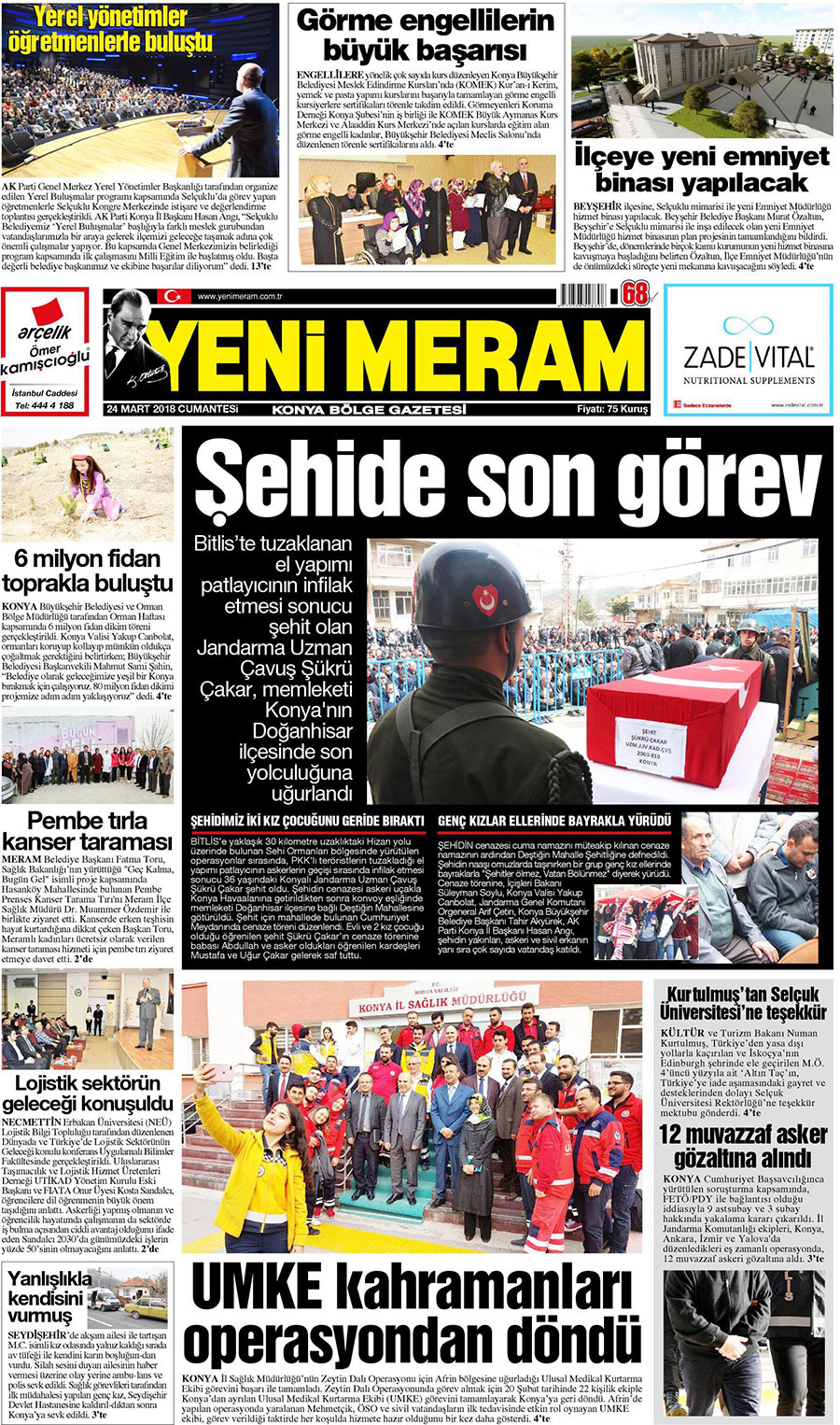 24 Mart 2018 Yeni Meram Gazetesi