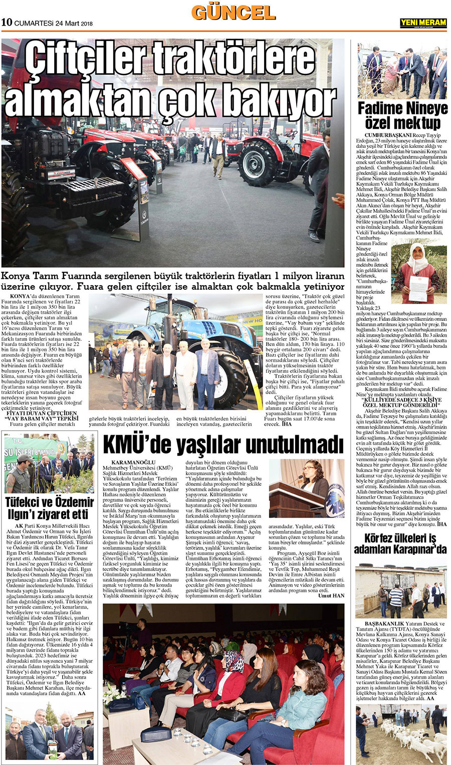 24 Mart 2018 Yeni Meram Gazetesi