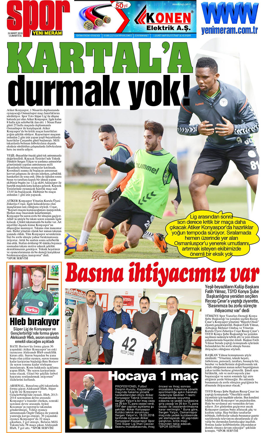 24 Mart 2018 Yeni Meram Gazetesi