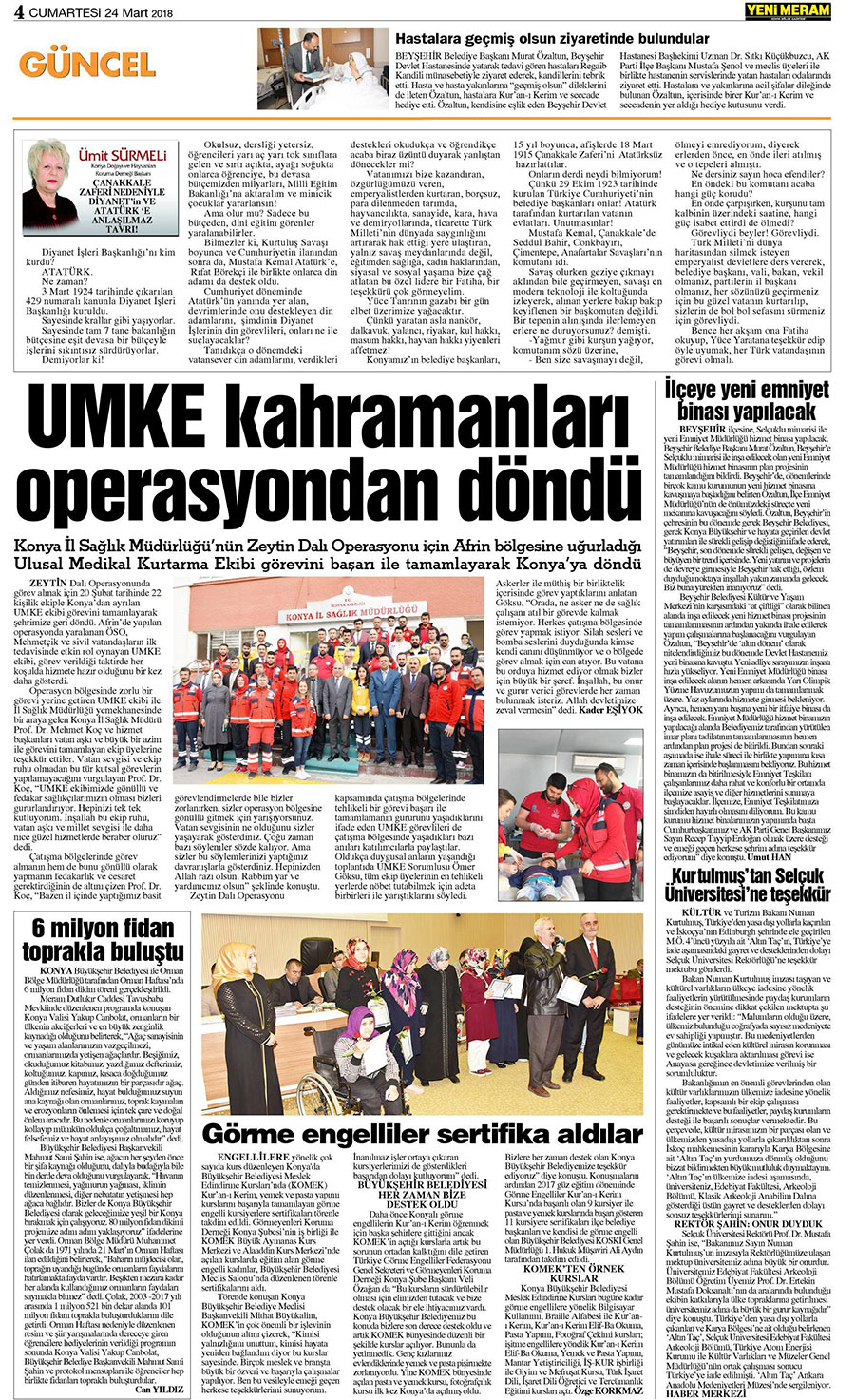 24 Mart 2018 Yeni Meram Gazetesi