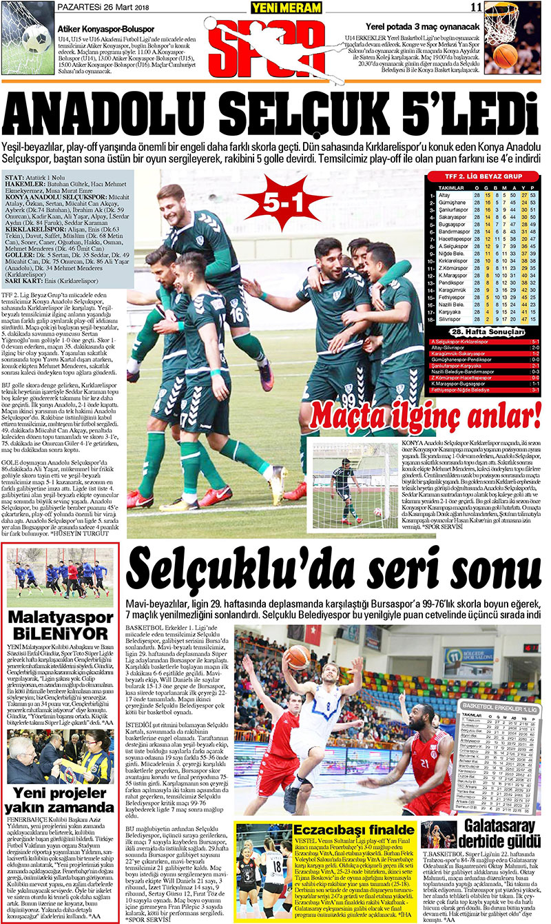 26 Mart 2018 Yeni Meram Gazetesi