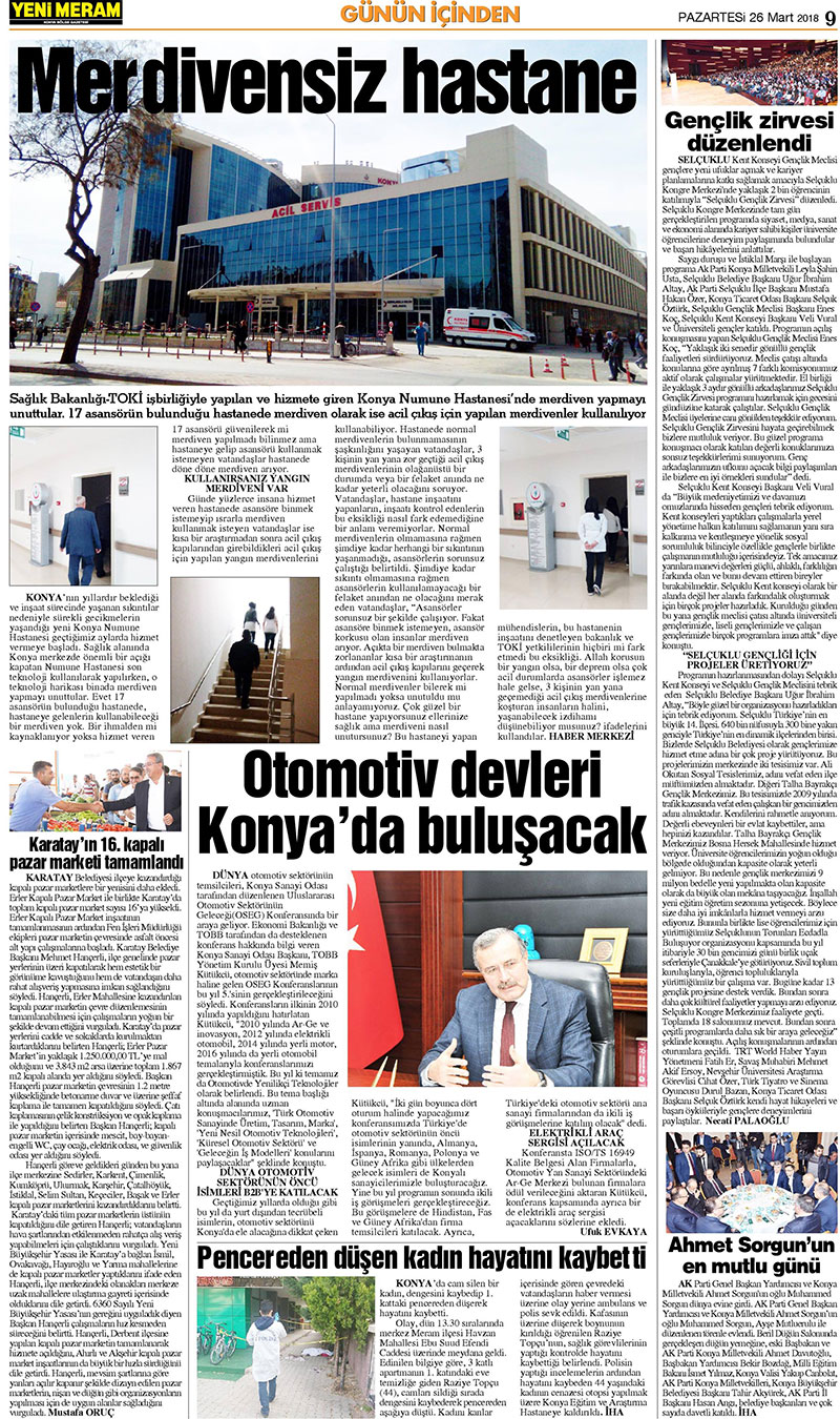 26 Mart 2018 Yeni Meram Gazetesi