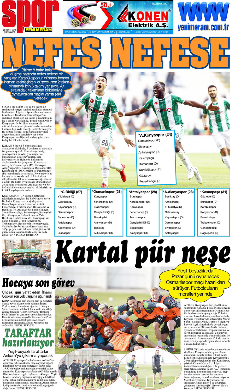 28 Mart 2018 Yeni Meram Gazetesi