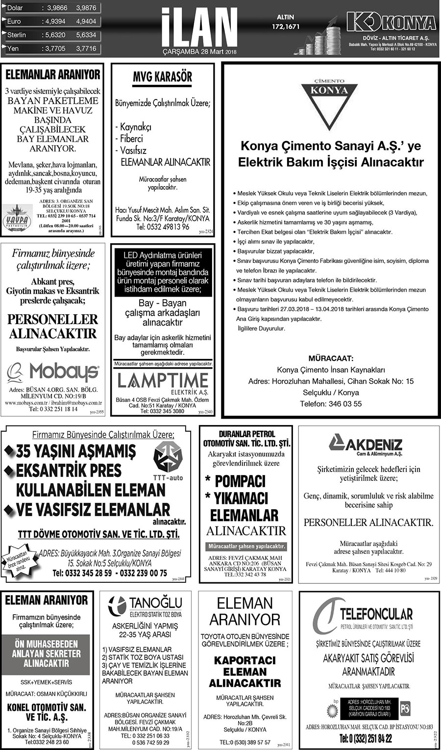 28 Mart 2018 Yeni Meram Gazetesi