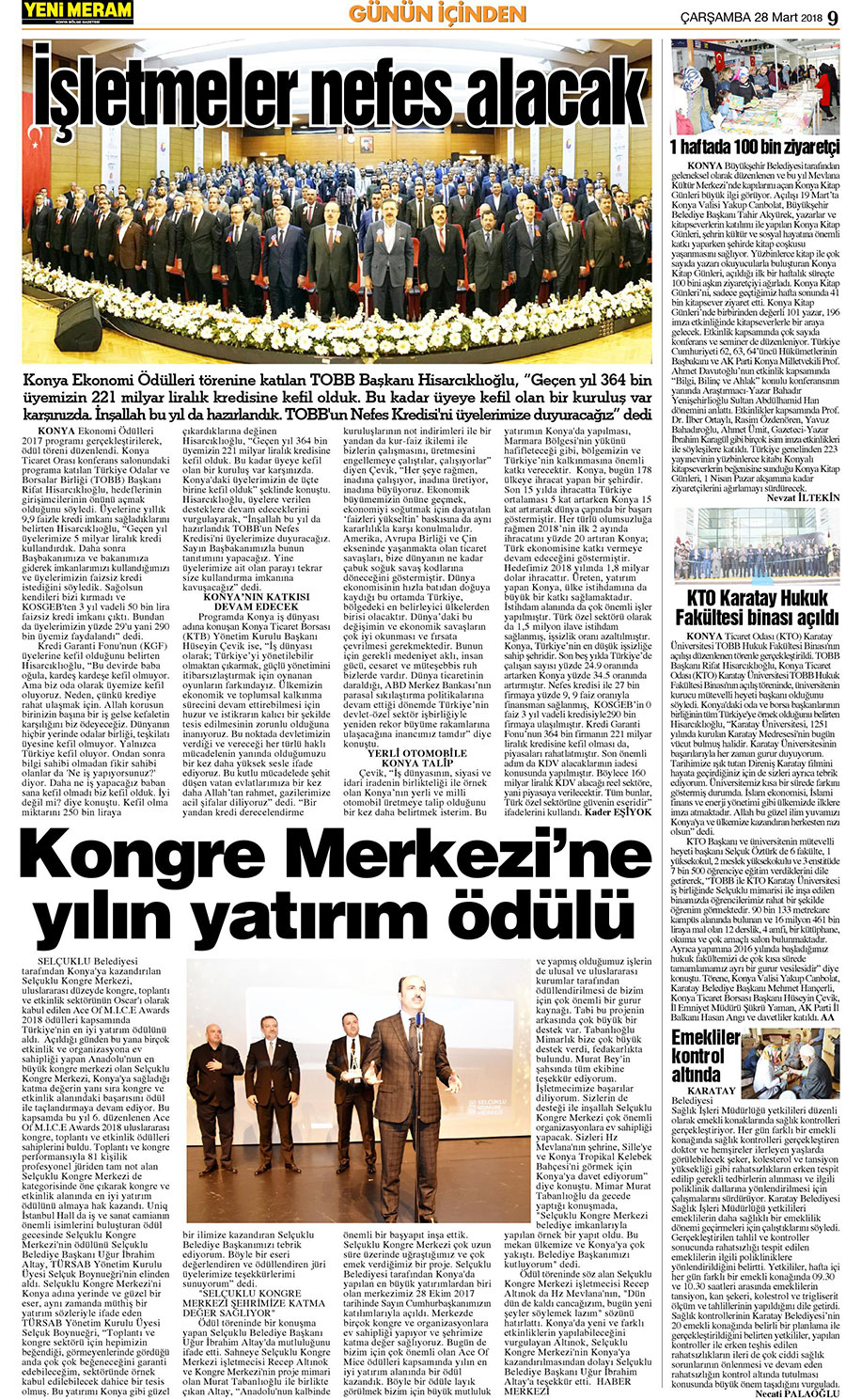 28 Mart 2018 Yeni Meram Gazetesi