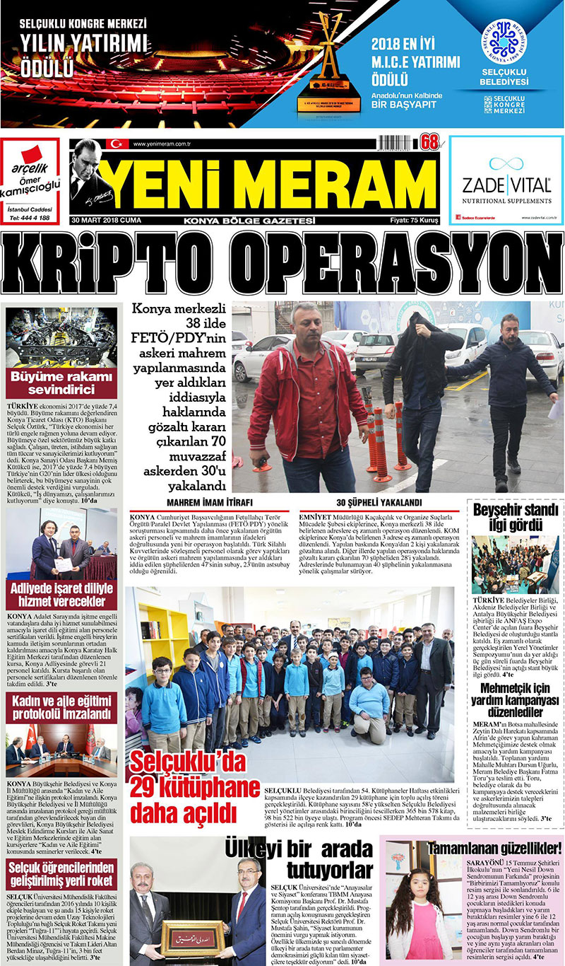 30 Mart 2018 Yeni Meram Gazetesi