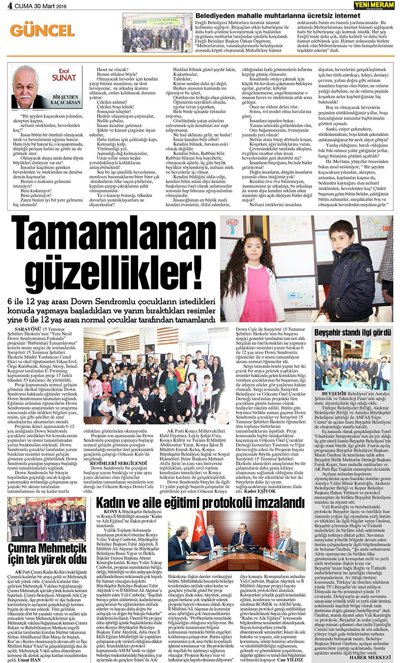 30 Mart 2018 Yeni Meram Gazetesi