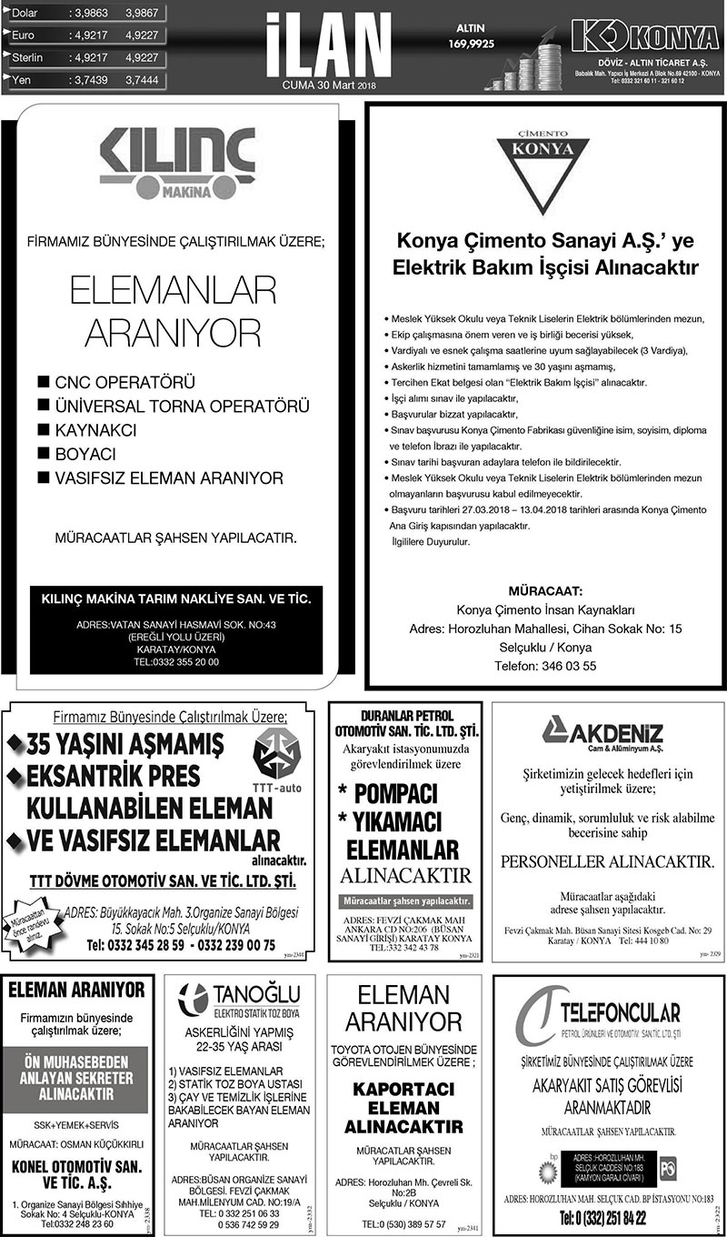 30 Mart 2018 Yeni Meram Gazetesi