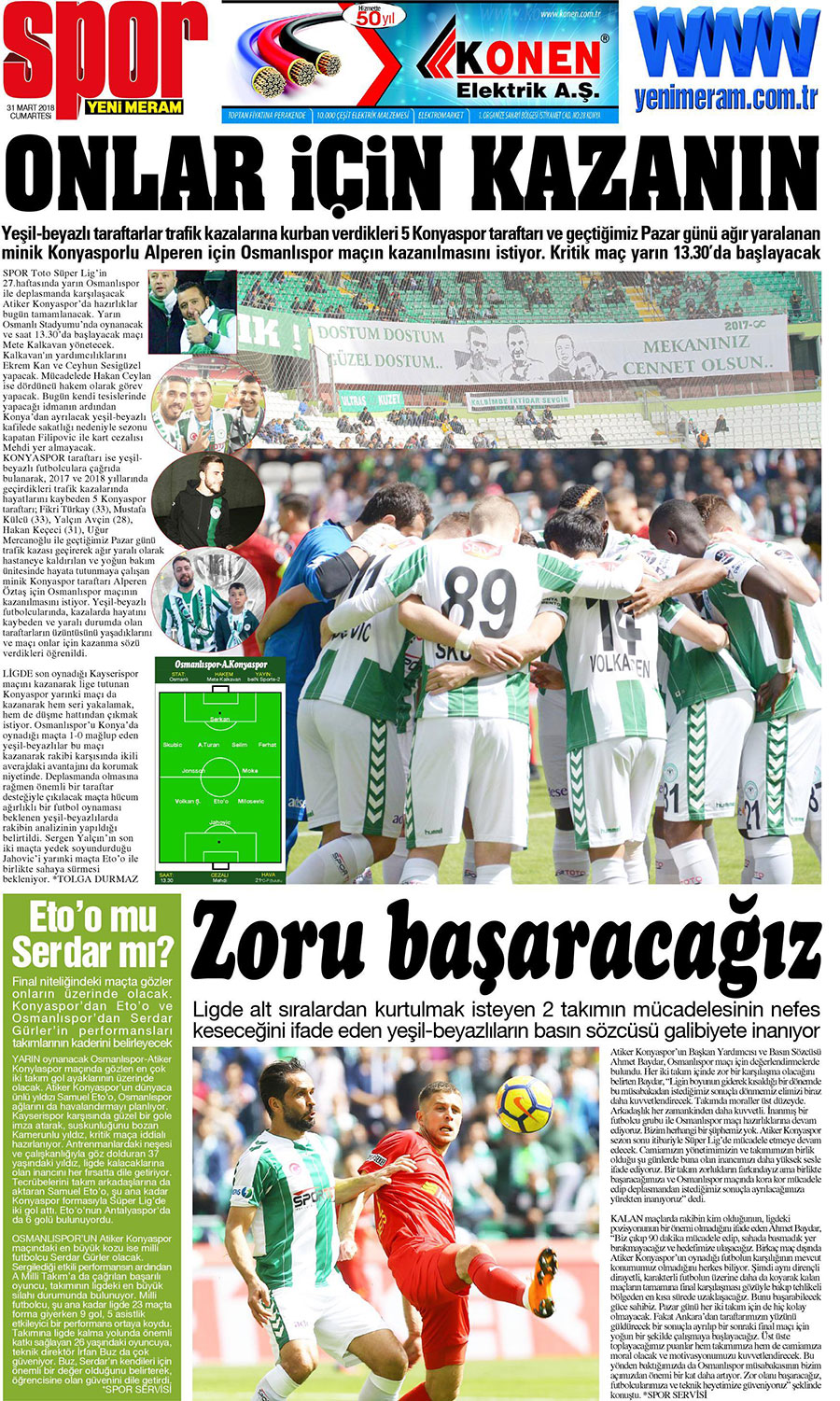 31 Mart 2018 Yeni Meram Gazetesi