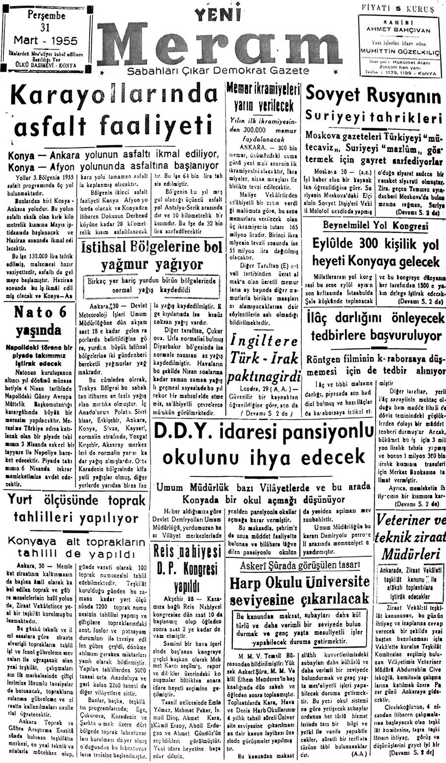 31 Mart 2018 Yeni Meram Gazetesi