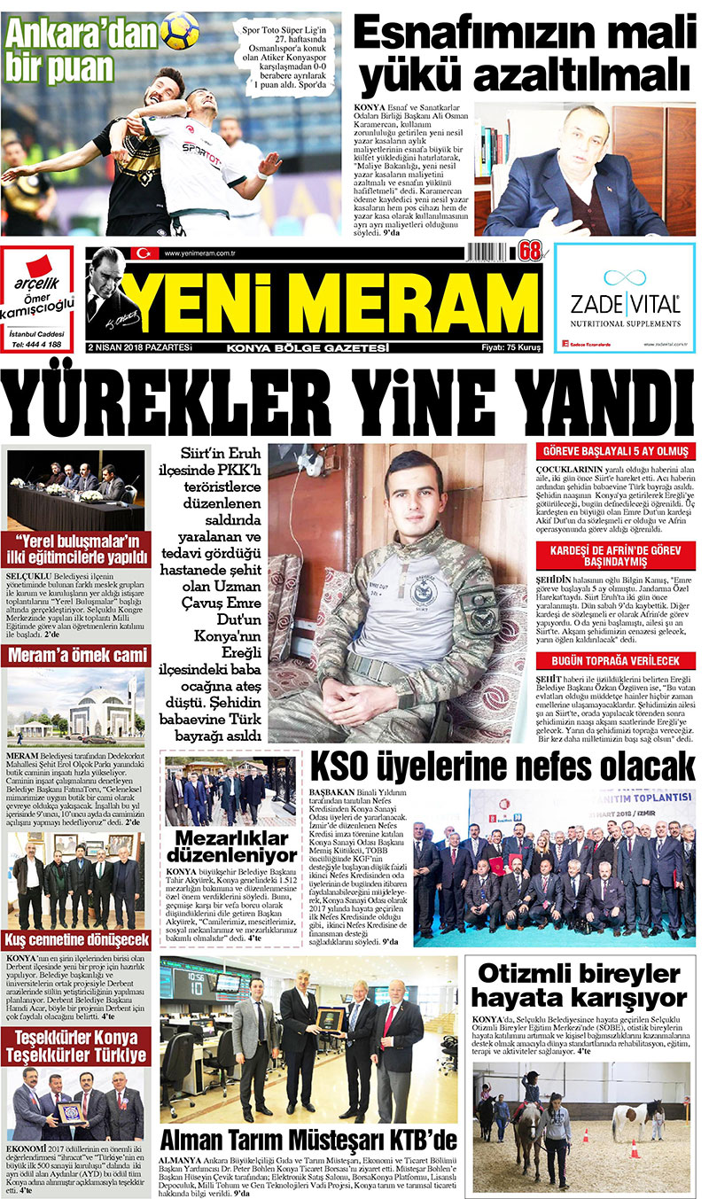 2 Nisan 2018 Yeni Meram Gazetesi