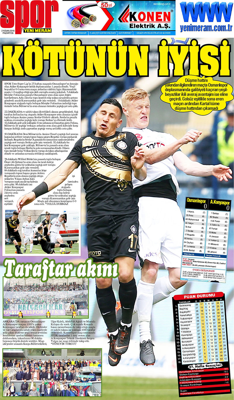 2 Nisan 2018 Yeni Meram Gazetesi