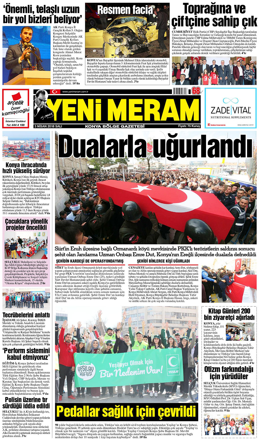 3 Nisan 2018 Yeni Meram Gazetesi