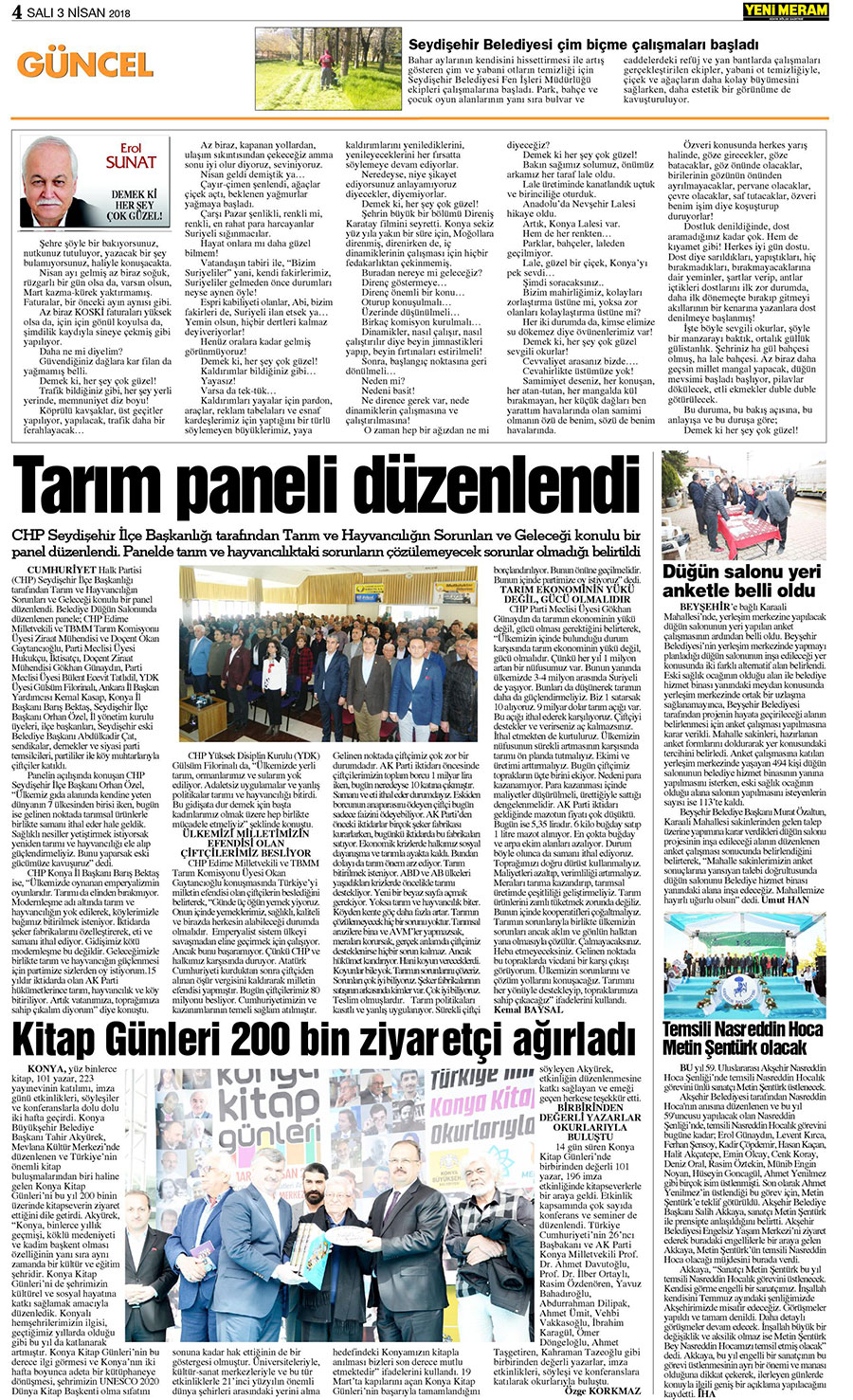 3 Nisan 2018 Yeni Meram Gazetesi