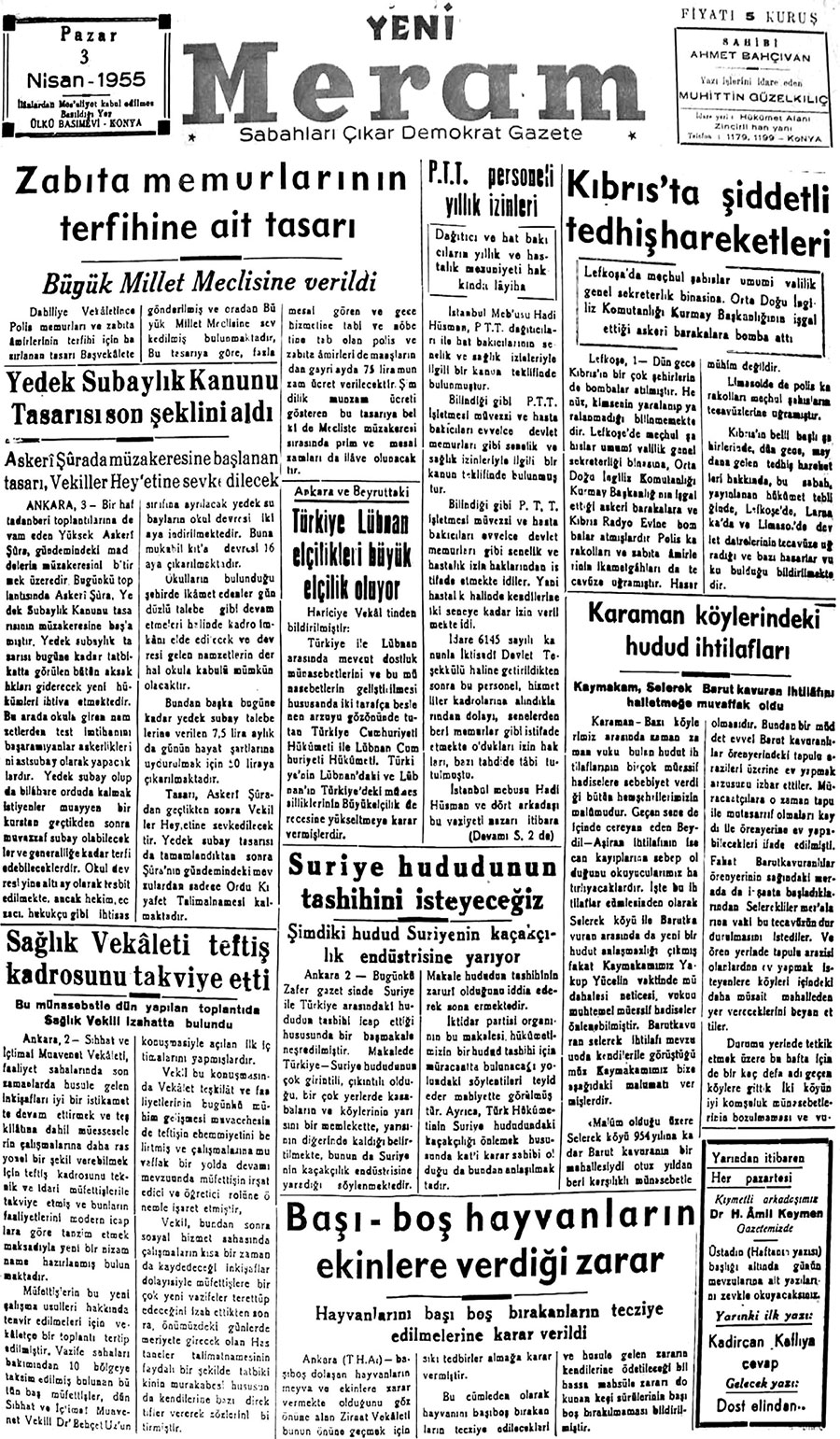 3 Nisan 2018 Yeni Meram Gazetesi