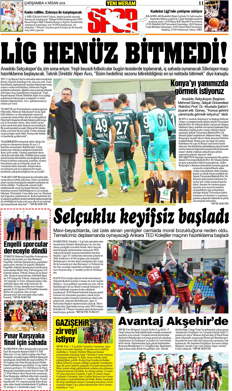 4 Nisan 2018 Yeni Meram Gazetesi