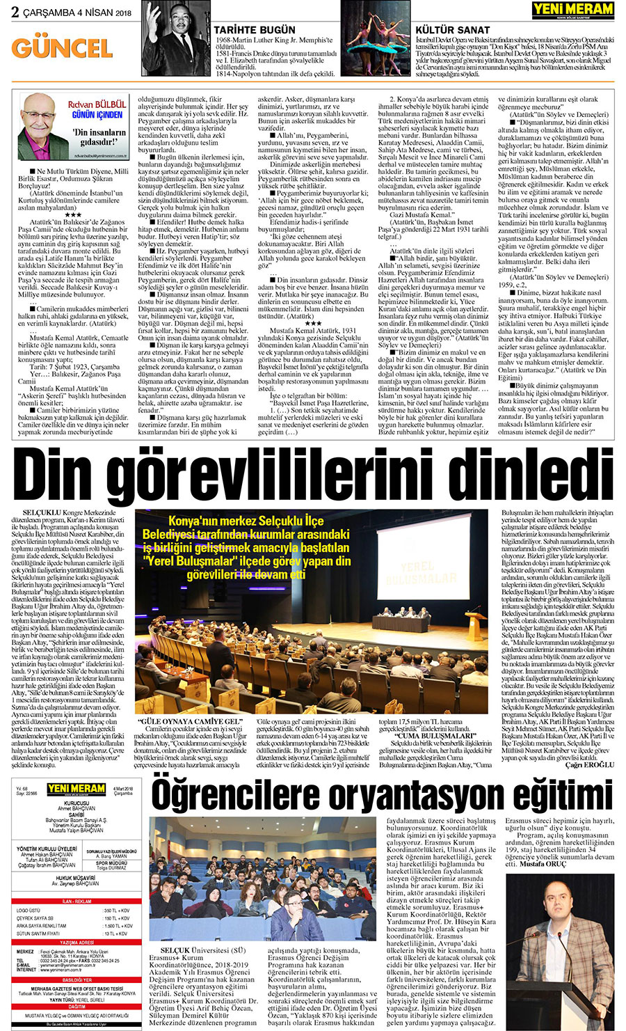 4 Nisan 2018 Yeni Meram Gazetesi