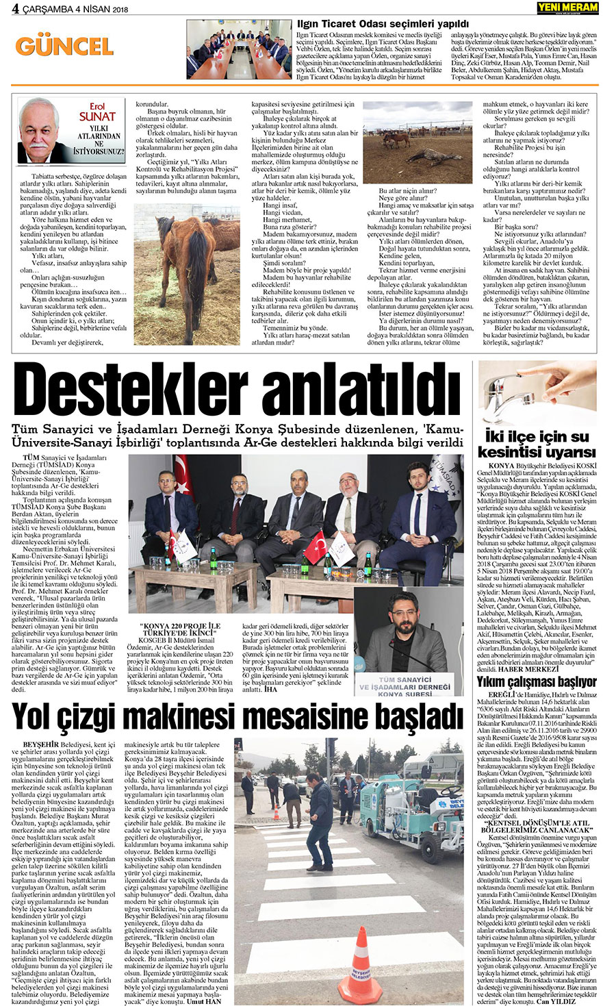 4 Nisan 2018 Yeni Meram Gazetesi