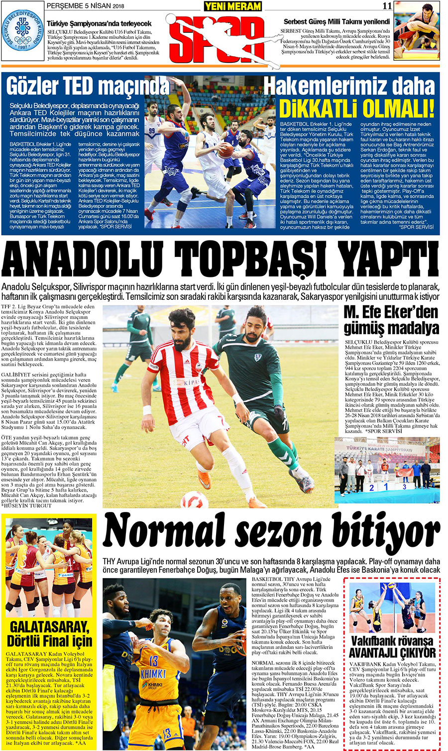 5 Nisan 2018 Yeni Meram Gazetesi