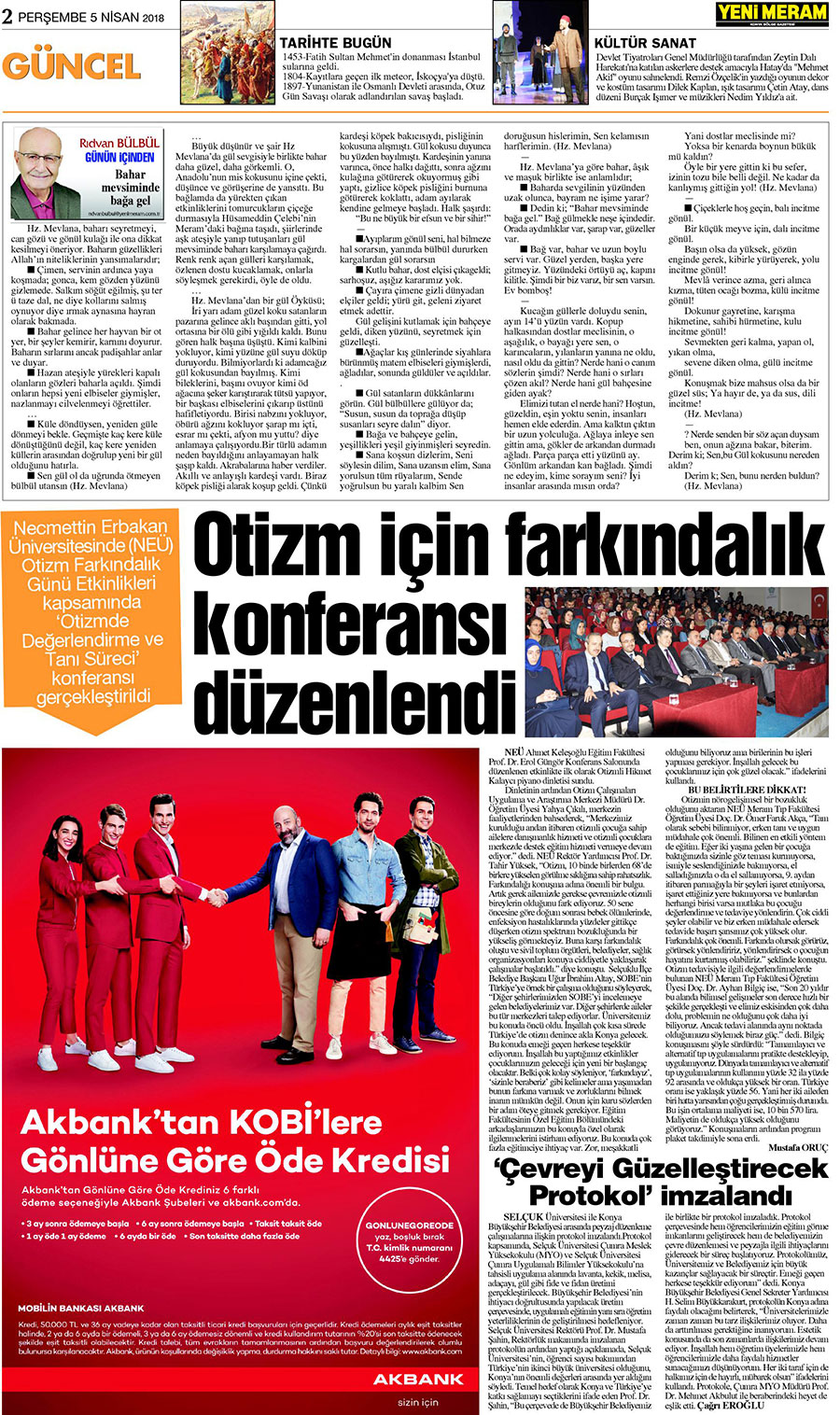 5 Nisan 2018 Yeni Meram Gazetesi