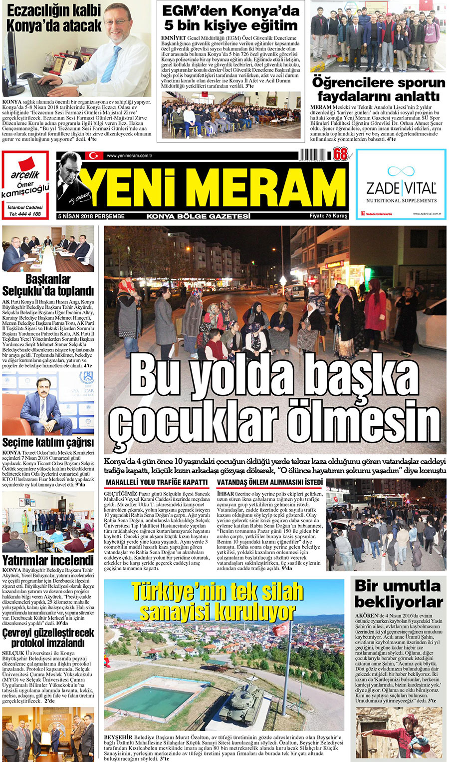 5 Nisan 2018 Yeni Meram Gazetesi